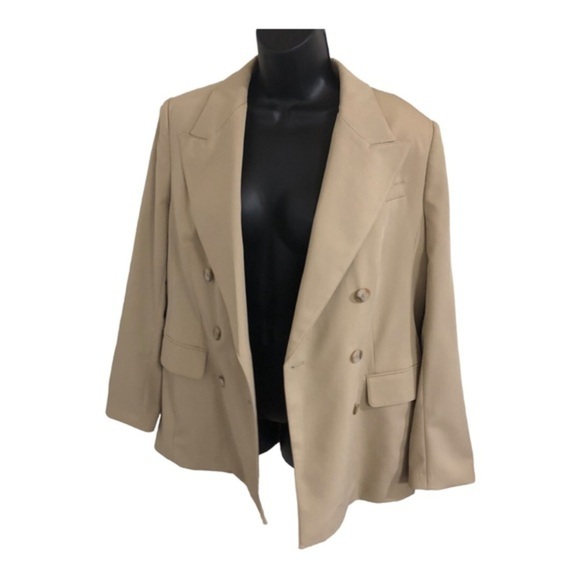BR banana republic bespoke tan double breasted blazer jacket size 8 brand new - Picture 1 of 13